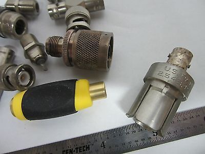 LOT 15 EA CONNECTORS T'S BNC ADAPTORS ETC RF MICROWAVE FREQUENCY BIN#F3-79