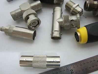 LOT 15 EA CONNECTORS T'S BNC ADAPTORS ETC RF MICROWAVE FREQUENCY BIN#F3-79