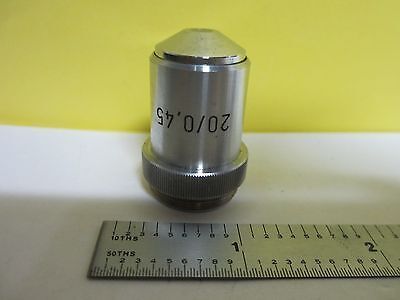 MICROSCOPE PART OBJECTIVE ROLYN GERMANY 20X OPTICS AS IS BIN#34-T-24