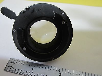 MICROSCOPE PART CONDENSER LENS + IRIS OPTICS AS IS BIN#T9-11