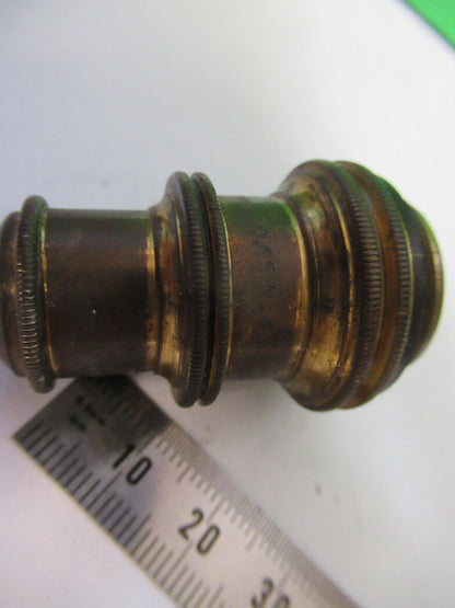 ANTIQUE BAUSCH LOMB BRASS OBJECTIVE 4mm MICROSCOPE PART AS PICTURED #R9-B-17