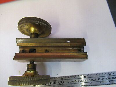 ANTIQUE MICROSCOPE PART LEITZ GERMANY BRASS GROSS STAGE  AS PICTURED &13-FT-31