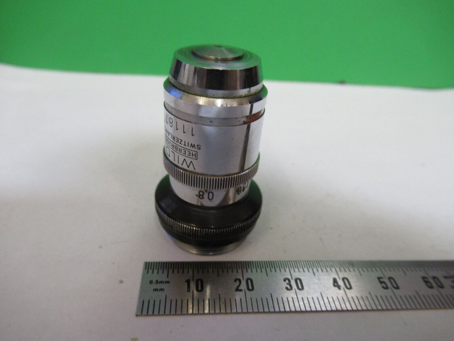 RARE WILD HEERBRUGG ADJUST 100X FLUOTAR OBJECTIVE MICROSCOPE AS PICTURED Z8-A-38