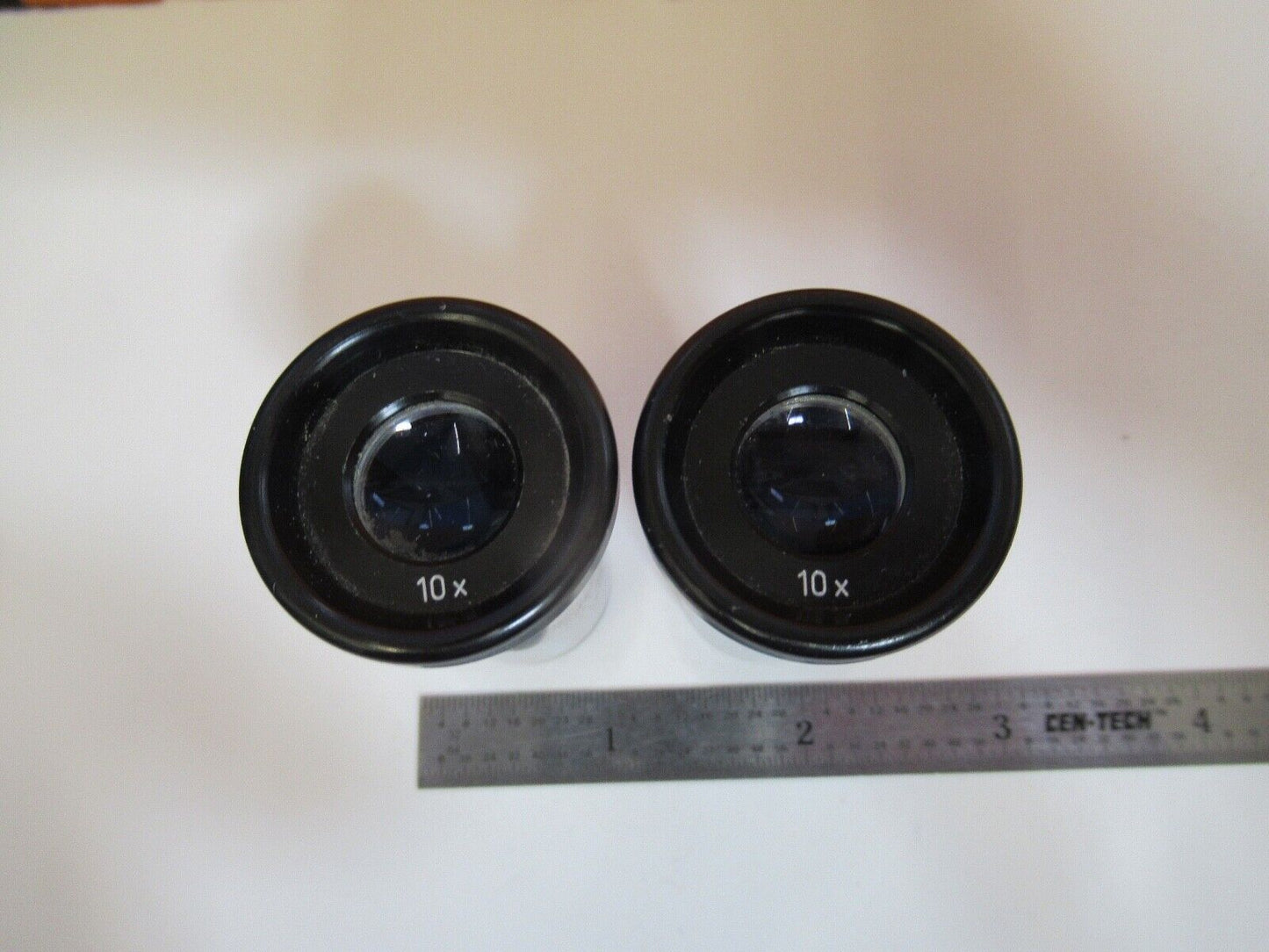 UNKNOWN MAKER EYEPIECE PAIR 10X OPTICS MICROSCOPE PART AS PICTURED &A4-A-35