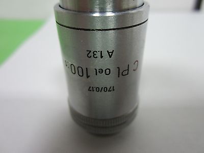 MICROSCOPE PART OBJECTIVE LEITZ C PL OEL 100X OPTICS BIN#F2-26