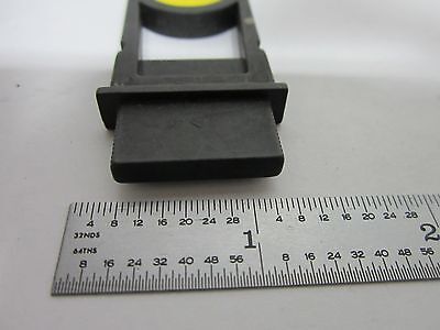 MICROSCOPE PART YELLOW FILTER SLIDE OPTICS AS IS BIN#M8-30