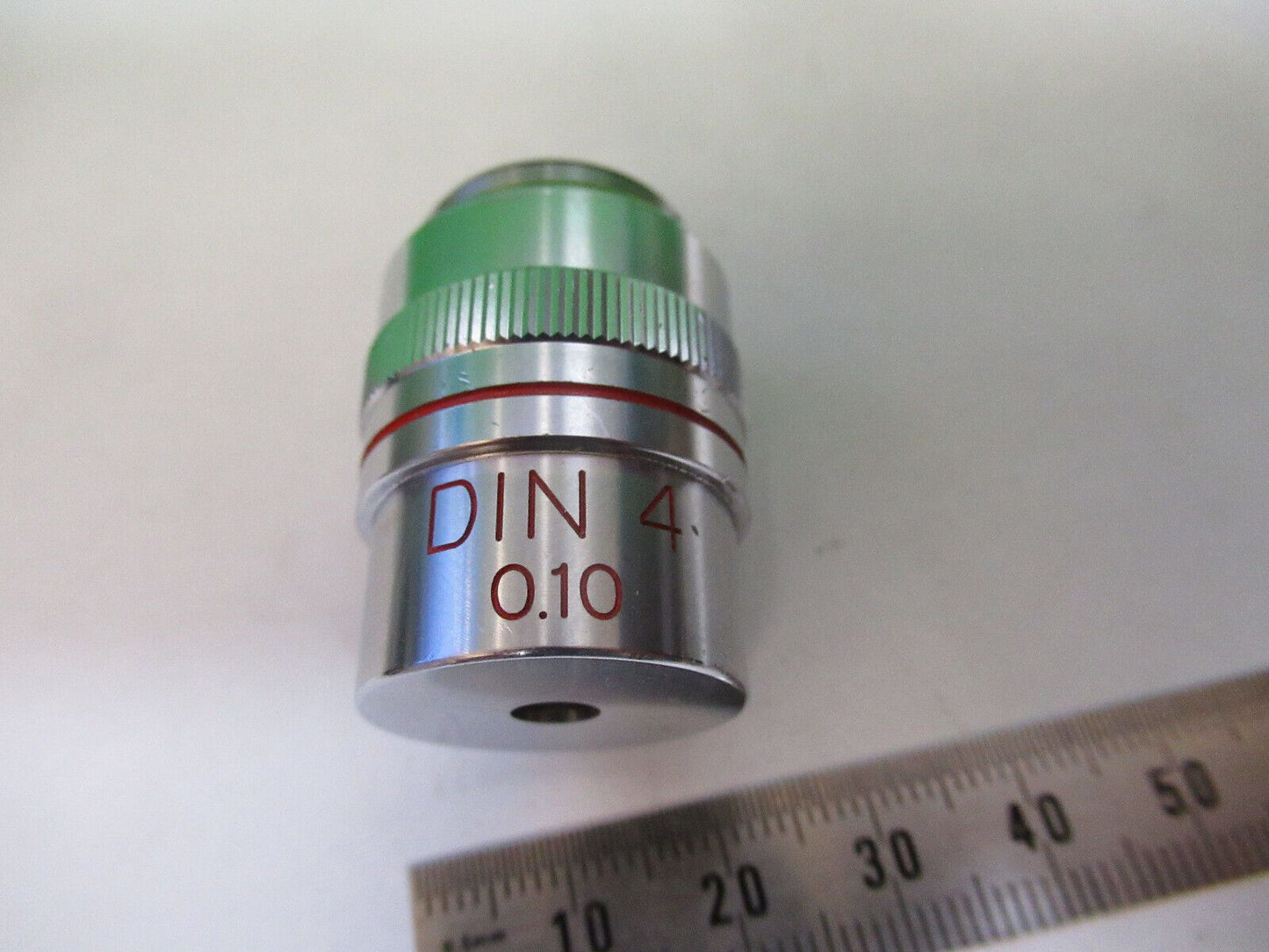 EDMUND JAPAN 4X OBJECTIVE LENS OPTICS MICROSCOPE PART AS PICTURED Z7-A-44