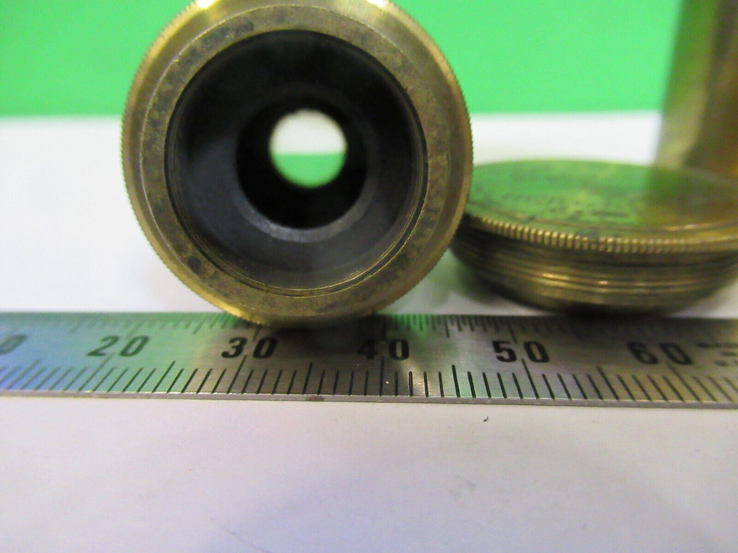 ANTIQUE BRASS RARE COLLINS LONDON OBJECTIVE MICROSCOPE PART AS PICTURED #R1-B-08