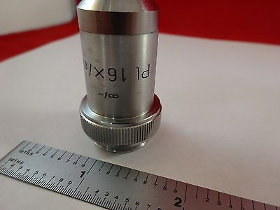 MICROSCOPE PART OBJECTIVE PL 16X LEITZ GERMANY OPTICS AS IS BIN#R2-C-07