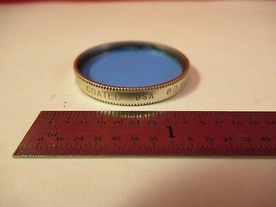 EDNALITE GLASS BLUE FILTER MICROSCOPE PART OPTICS AS PICTURED &75-B-38