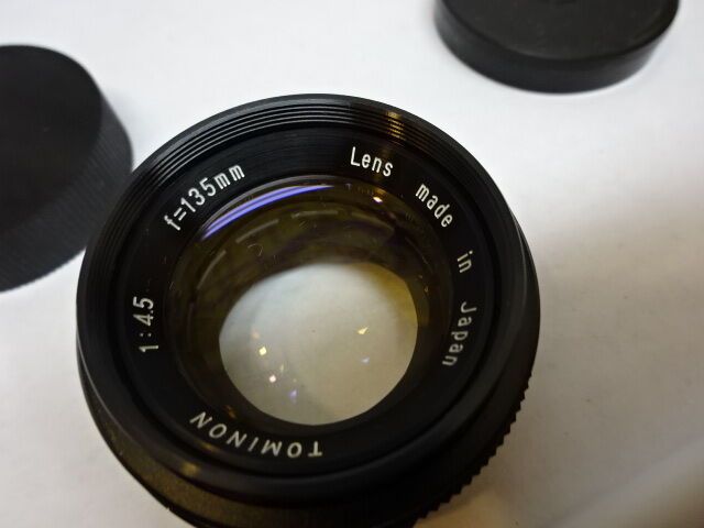 OPTICAL LENS TOMINON JAPAN F=135mm 1:4.5 POLAROID OPTICS AS IS #82-14