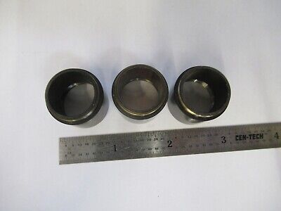 OLYMPUS JAPAN LOT 3 EA BRASS OBJECTIVE EXTENDER MICROSCOPE PART AS PIC &A9-A-39