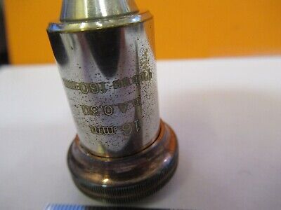 ANTIQUE CARL ZEISS 16mm /160 OBJECTIVE MICROSCOPE PART AS PICTURED &8M-A-13