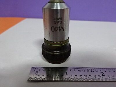 OLYMPUS JAPAN OBJECTIVE M40 MICROSCOPE PART OPTICS AS PICTURED &Z6-08