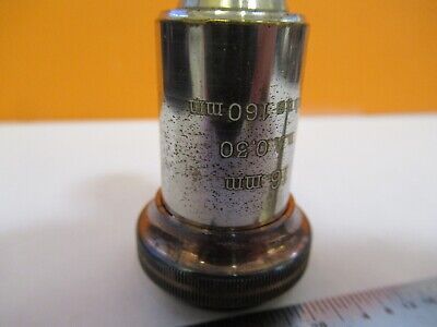 ANTIQUE CARL ZEISS 16mm /160 OBJECTIVE MICROSCOPE PART AS PICTURED &8M-A-13