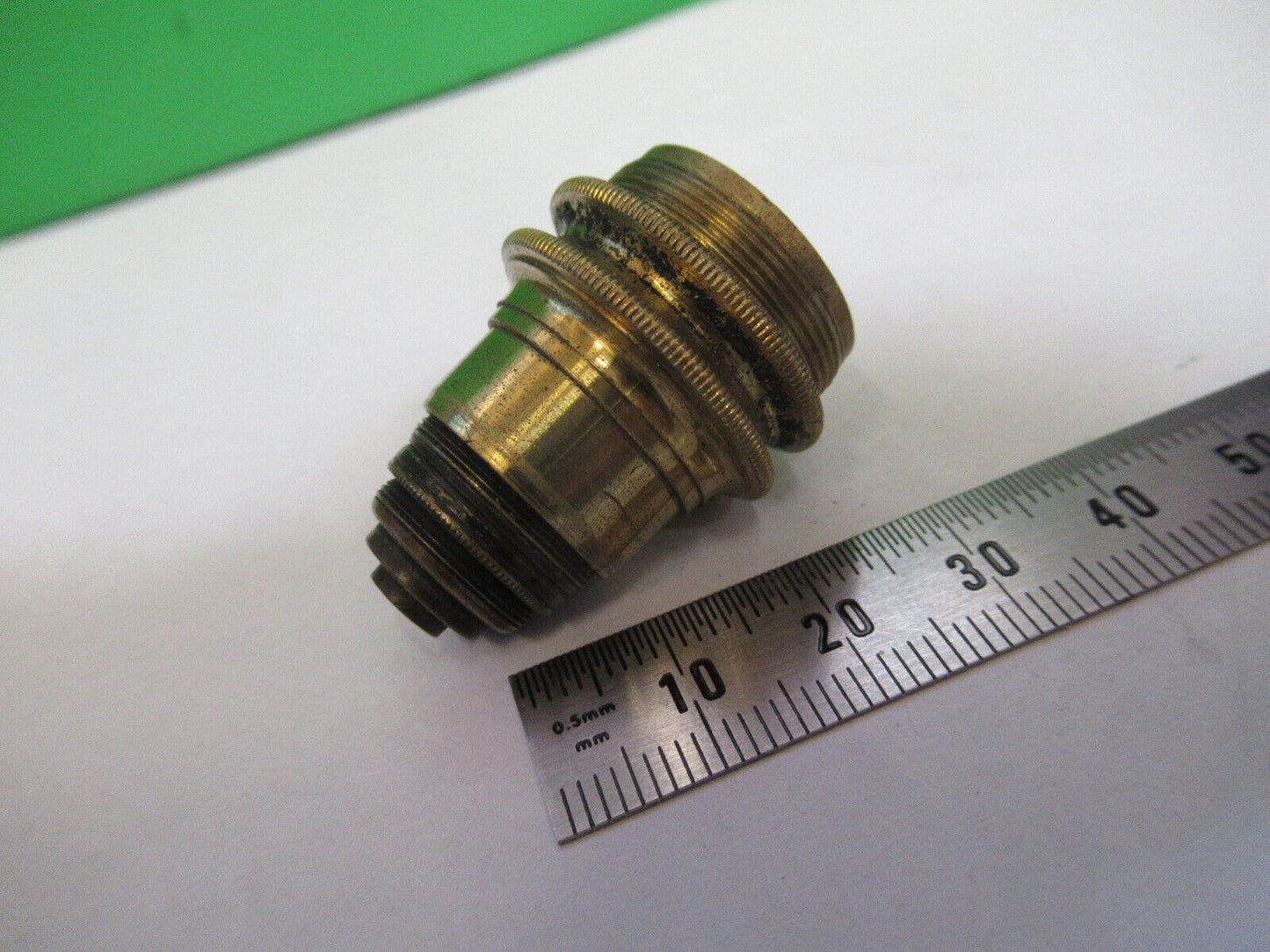 ANTIQUE BRASS OBJECTIVE C. BAKER LONDON UK MICROSCOPE PART AS PICTURED Z7-A-47