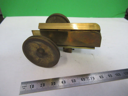 BAUSCH LOMB ANTIQUE BRASS HOLDER STAGE  MICROSCOPE PART AS PICTURED &75-B-27