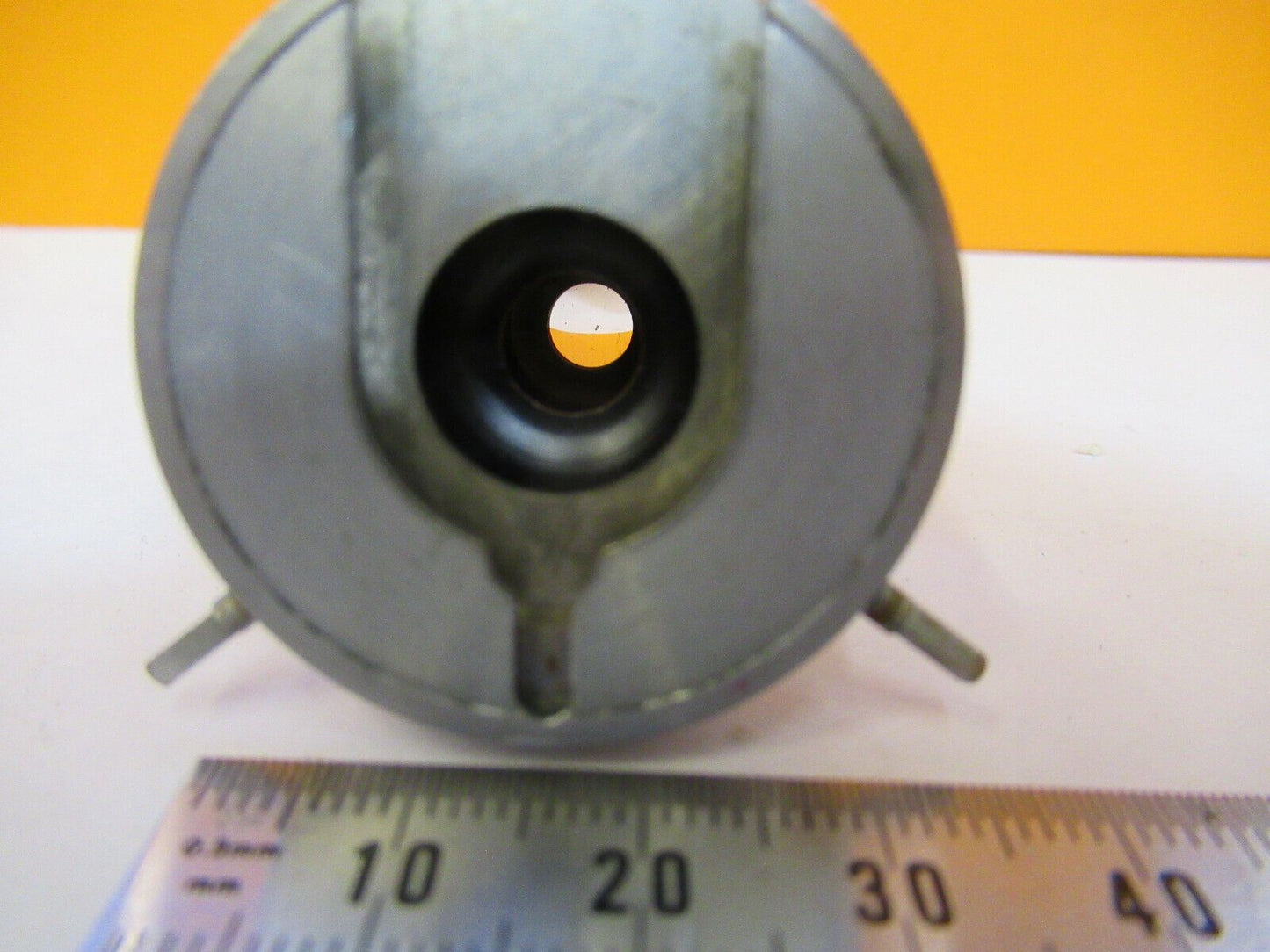 BAUSCH LOMB POL OBJECTIVE 45X LENS + CLAMP MICROSCOPE PART AS PICTURED #P4-B-76