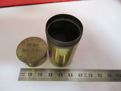 ANTIQUE BRASS EMPTY OBJECTIVE CAN ZEISS MICROSCOPE PART AS PICTURED F8-A-50