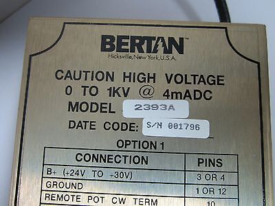 BERTAN HIGH VOLTAGE POWER SUPPLY KV LASER OPTICS sku#54