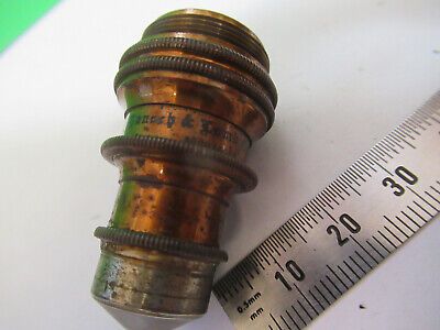 ANTIQUE BRASS BAUSCH LOMB OBJECTIVE MICROSCOPE PART OPTICS AS PICTURED &z9-a-111