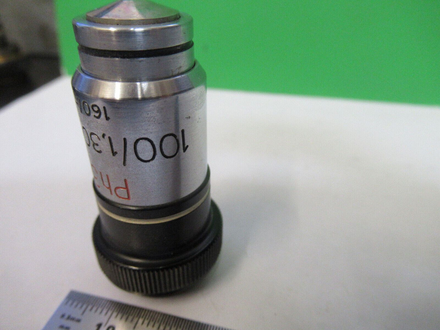 ZEISS WINKEL OBJECTIVE PHASE 100X /160 LENS MICROSCOPE PART AS PICTURED W4-A-45