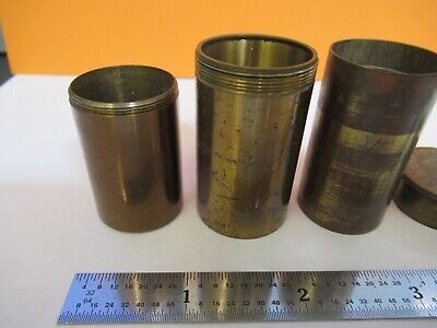 FOR PARTS LOT ANTIQUE BRASS OBJECTIVE CAN MISMATCHED MICROSCOPE PARTS &7B-B-128