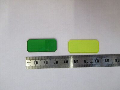 BAUSCH LOMB SET of FILTER GREEN YELLOW MICROSCOPE PART AS PICTURED &8Z-A-38