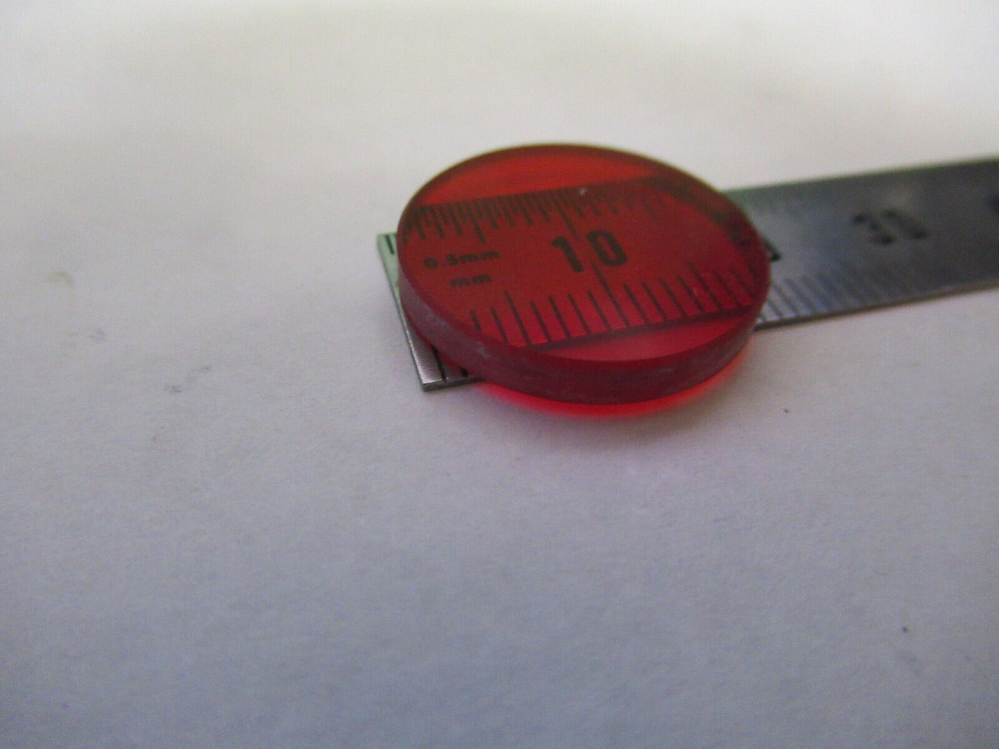 OPTICAL RED GLASS FILTER OPTICS AS PICTURED &H3-B-54