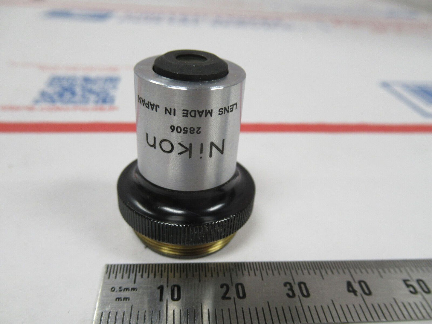 MICROSCOPE PART OBJECTIVE NIKON JAPAN 10X OPTICS LENS AS PICTURED &W7-B-66