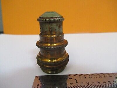 ANTIQUE BRASS BAUSCH LOMB 4mm OBJECTIVE MICROSCOPE PART AS PICTURED &W8-A-48