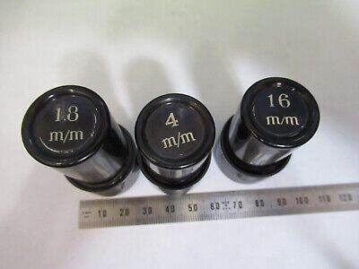 LOT 3 EA EMPTY PLASTIC SPENCER OBJECTIVE CANS MICROSCOPE AS PICTURED &Q9-A-10