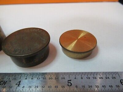 FOR PARTS LOT ANTIQUE BRASS OBJECTIVE CAN MISMATCHED MICROSCOPE PARTS &7B-B-128