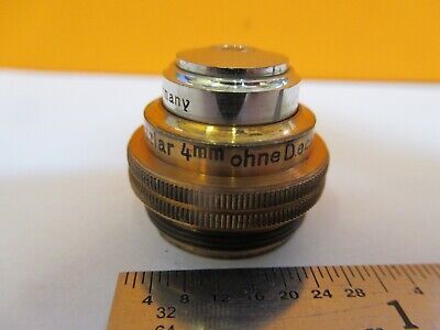 ANTIQUE ERNST LEITZ WETZLAR OBJECTIVE 4mm MICROSCOPE PART AS PICTURED &A3-B-84