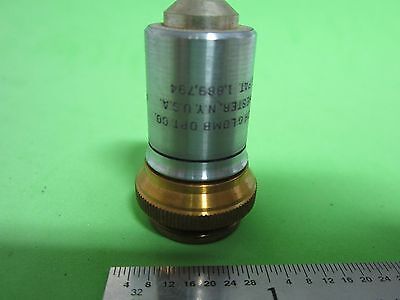 OPTICAL VINTAGE MICROSCOPE OBJECTIVE BAUSCH LOMB FLUORITE OPTICS BIN#40-81