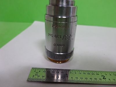 MICROSCOPE PART LEITZ GERMANY FLUORESCENCE OBJECTIVE 63X OPTICS AS IS BN#11-E-15