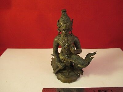 ANTIKE MESSING SKULPTUR Figur GÖTTIN HINDUISMUS THAILAND KAMBODSCHA INDIEN &amp;C8-A-03