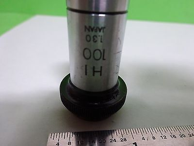 MICROSCOPE PART OBJECTIVE OLYMPUS JAPAN HI 100X OPTICS AS IS BIN#H7-A-11