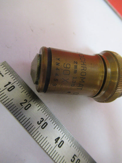 ANTIQUE APO BAUSCH LOMB OBJECTIVE 90X  MICROSCOPE PART AS PICTURED &S9-A-56