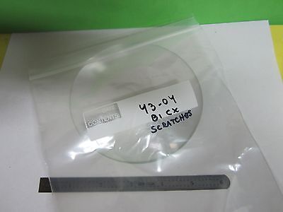 OPTICAL LARGE  BI CONVEX LENS [some scratches on coating] LASER OPTICS BIN#43-04