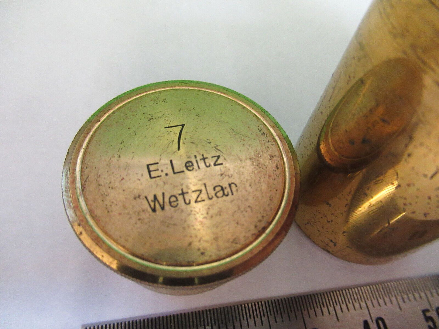 ANTIQUE BRASS ERNST LEITZ GERMANY EMPTY OBJECTIVE CANISTER AS PICTURED &G2-A-46