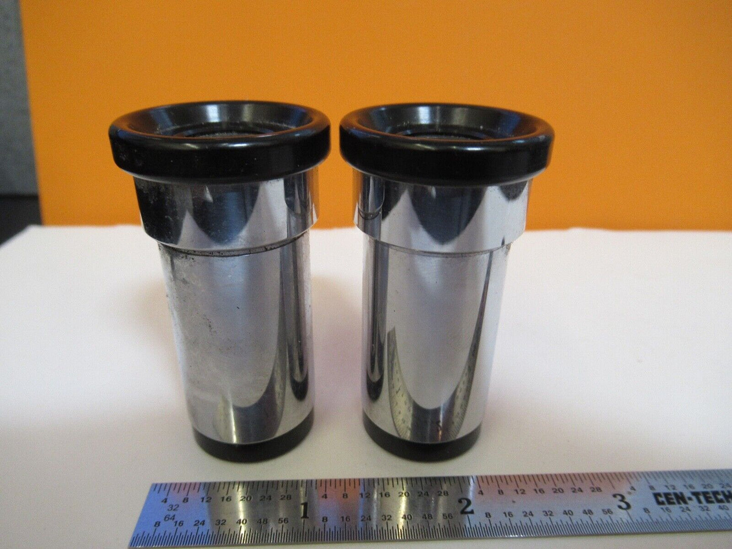 UNKNOWN MAKER EYEPIECE PAIR 10X OPTICS MICROSCOPE PART AS PICTURED &A4-A-35