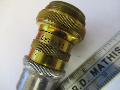 ANTIQUE W&H SEIBERT WETZLAR OBJECTIVE MICROSCOPE PART AS PICTURED &8z-a-107