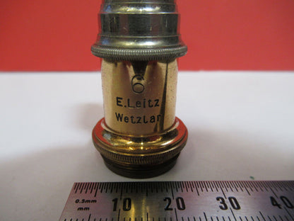 ANTIQUE  BRASS LEITZ GERMANY OBJECTIVE  "6" MICROSCOPE PART AS PICTURED G4-A-102