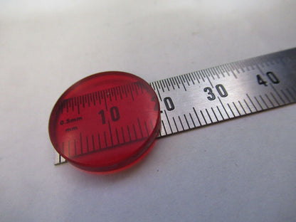 OPTICAL RED GLASS FILTER OPTICS AS PICTURED &H3-B-54