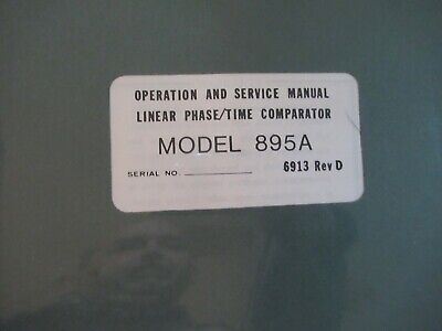 COLLECTABLE RARE TRACOR 895A PHASE COMP FREQUENCY STD MANUAL 1970 AS PIC &BIBLI