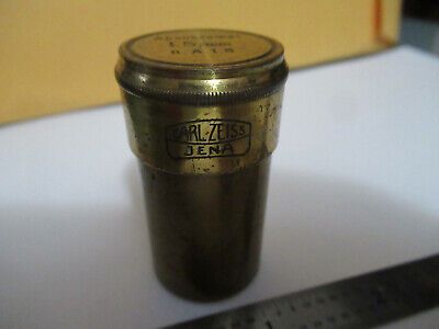 CARL ZEISS JENA APO 1.5mm  EMPTY BRASS OBJECTIVE CAN MICROSCOPE AS PIC &F5-A-99