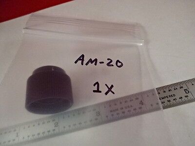 MICROSCOPE PART OBJECTIVE 1X + FIBER GLASS GUIDE OPTICS AS IS #AM-20