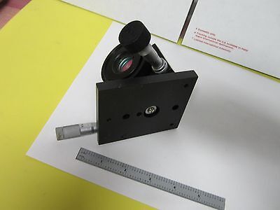 OPTICAL COATED FILTER LENS + MICROMETER IN ORIEL MOUNT LASER OPTICS  BIN#Q2-09