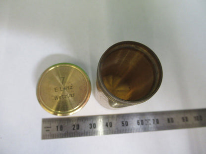 ANTIQUE BRASS ERNST LEITZ GERMANY EMPTY OBJECTIVE CANISTER AS PICTURED &G2-A-46